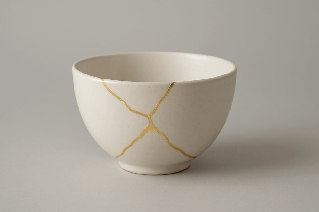 Kintsugi white bowl